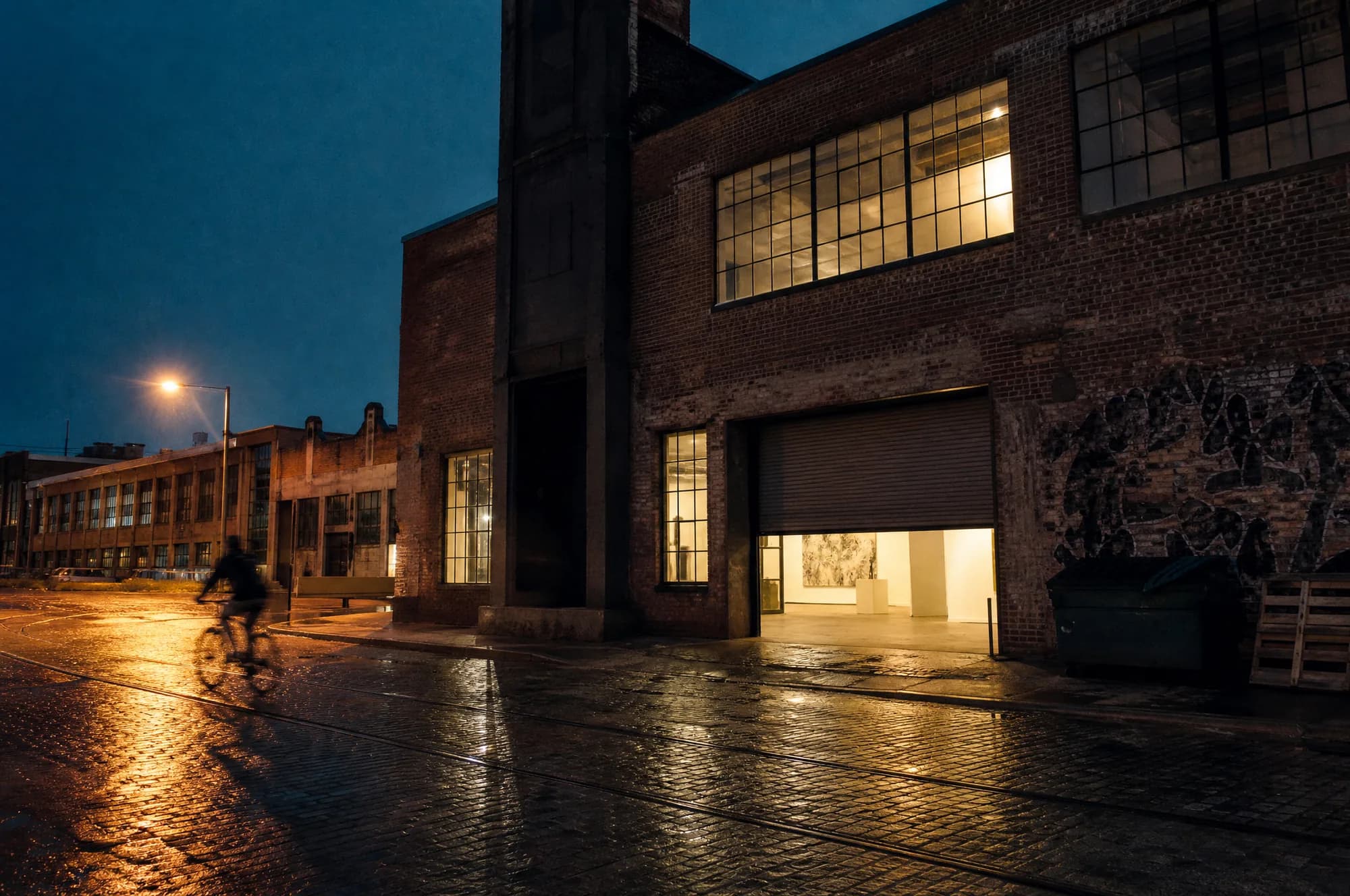 Crossroads Arts District on an ordinary evening