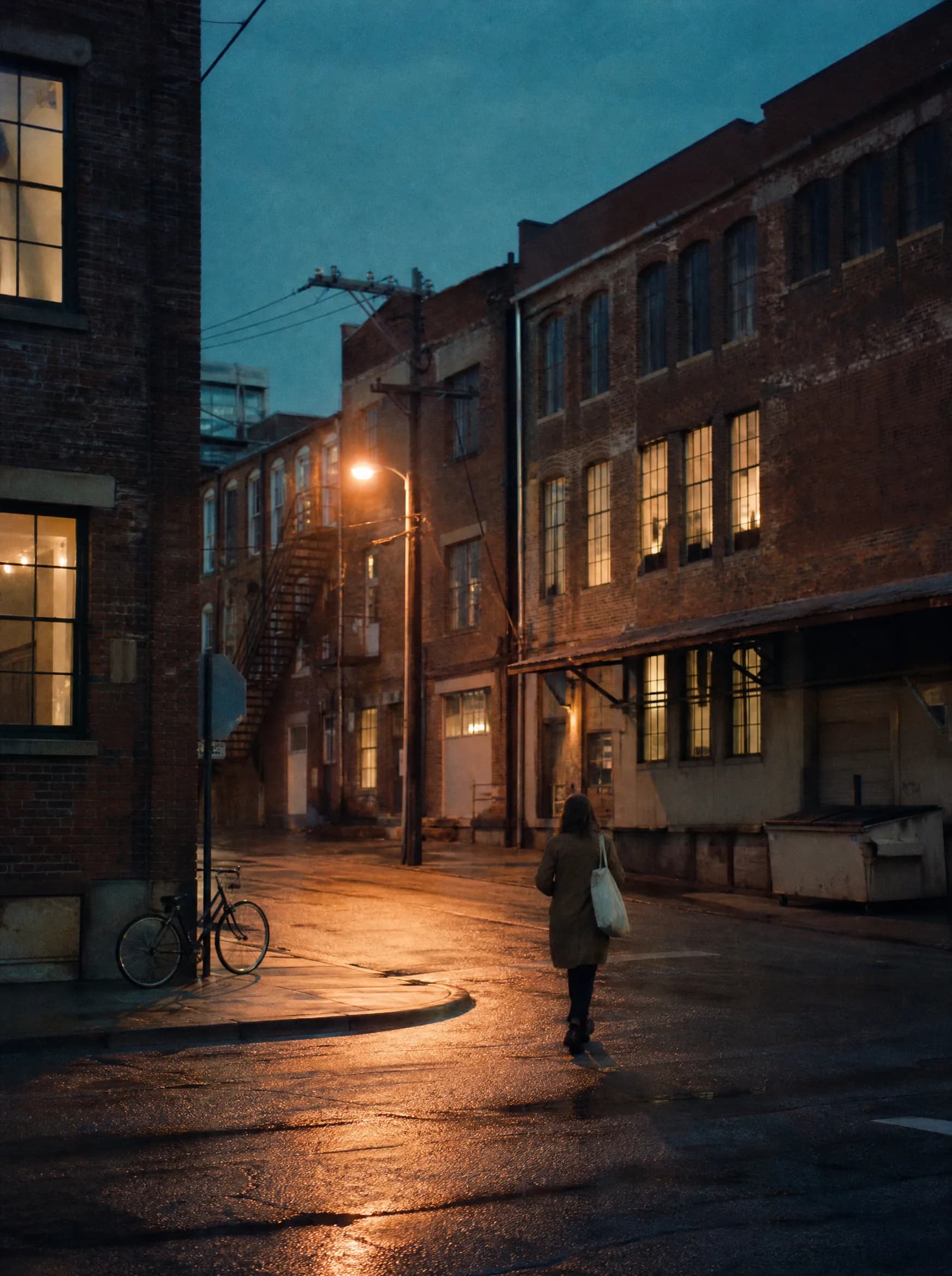 A city street in Kansas City on an ordinary evening